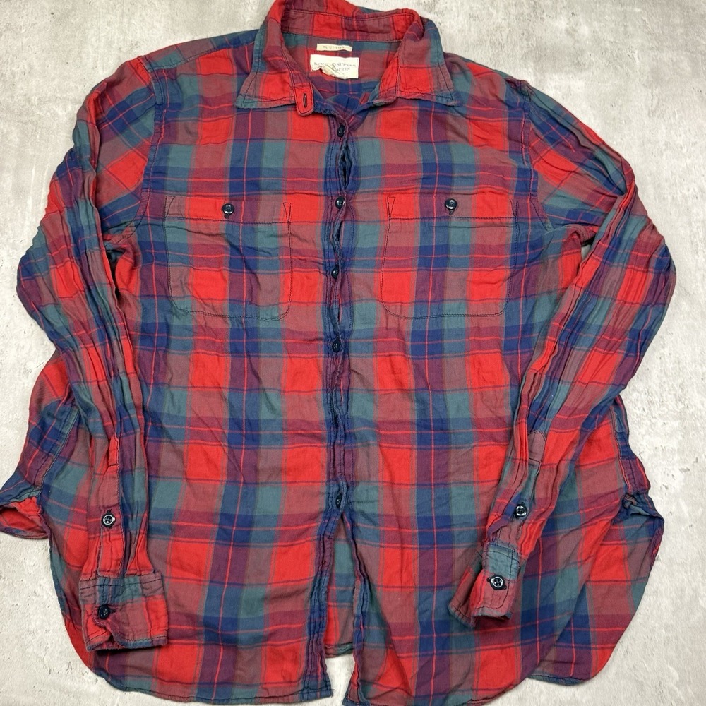 Denim & Supply Ralph Lauren RL Utility Shirt Size L Plaid Lightweight Work Women